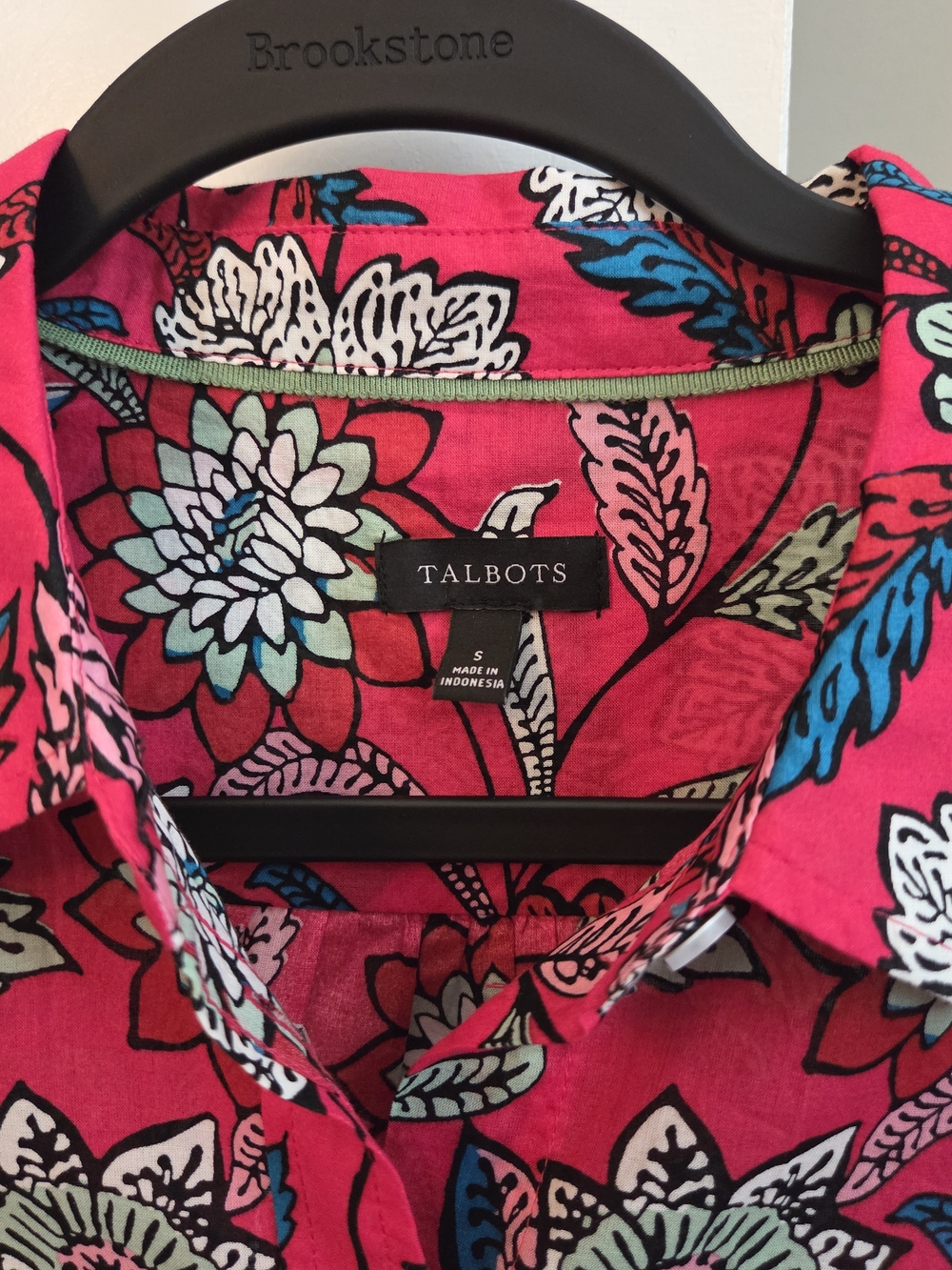 Talbots Pink Floral Button-Up Blouse - Picture 3 of 3